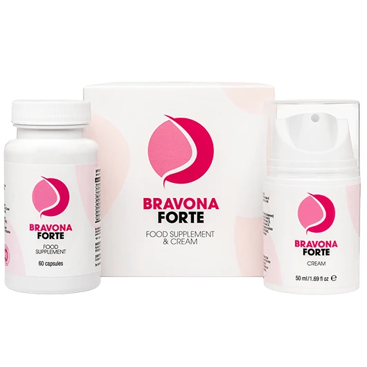 Immagine del set completo Bravona Forte con crema e integratore
