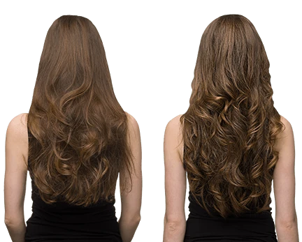 Donna felice con una chioma lunga e forte grazie a Locerin