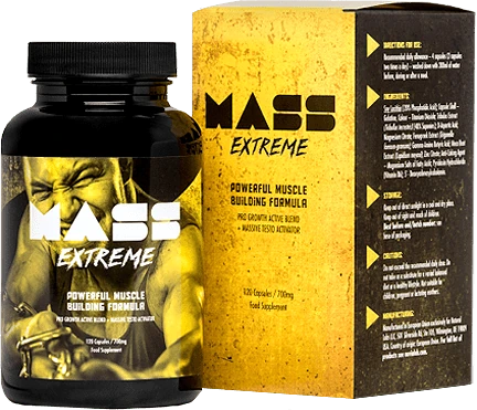 Confezione di Mass Extreme, integratore per l'aumento della massa muscolare.