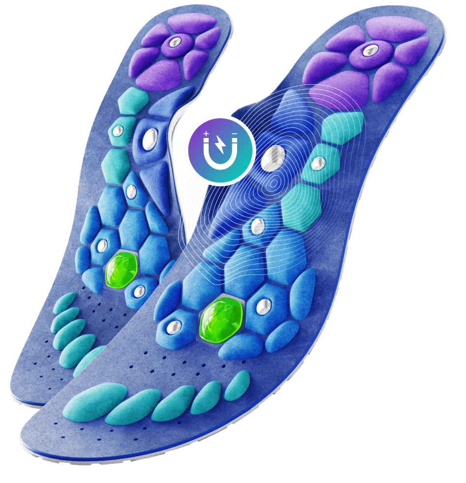 Un paio di solette Akusoli con punti di agopressione magnetici.