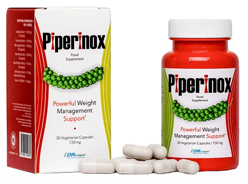 Capsule Piperinox con la loro confezione