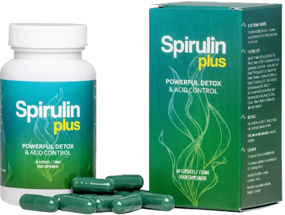 Confezione di Spirulin Plus, integratore per deacidificare e disintossicare l'organismo
