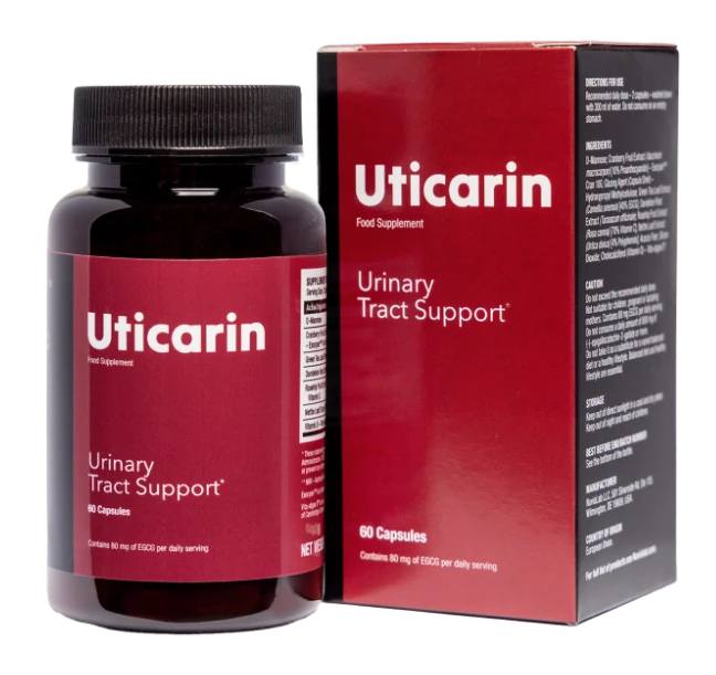 Confezione di Uticarin, integratore naturale per la salute delle vie urinarie