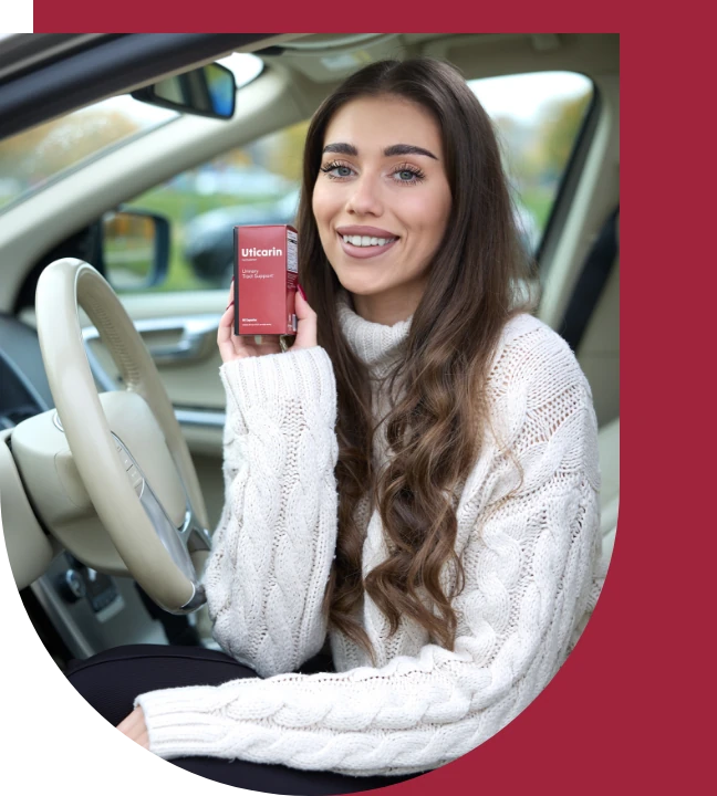 Donna che esprime sollievo, rappresentando il target di Uticarin